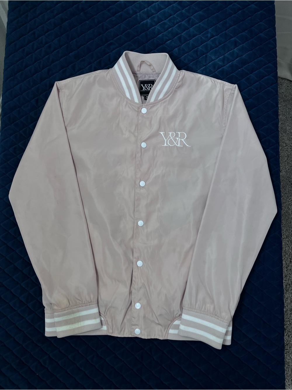 Young & Reckless Pink Varsity Bomber Jacket - Y&R - Cute Casual Layer - Size M